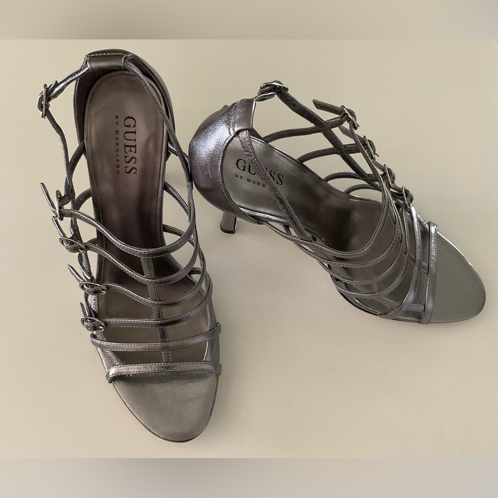 Guess Metallic Strappy Heels (Genevieve)
